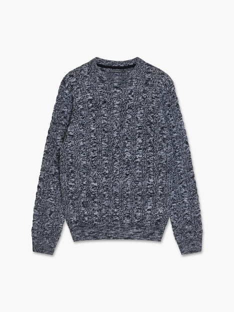 Crew Neck Cable Twist Knit Jumper
