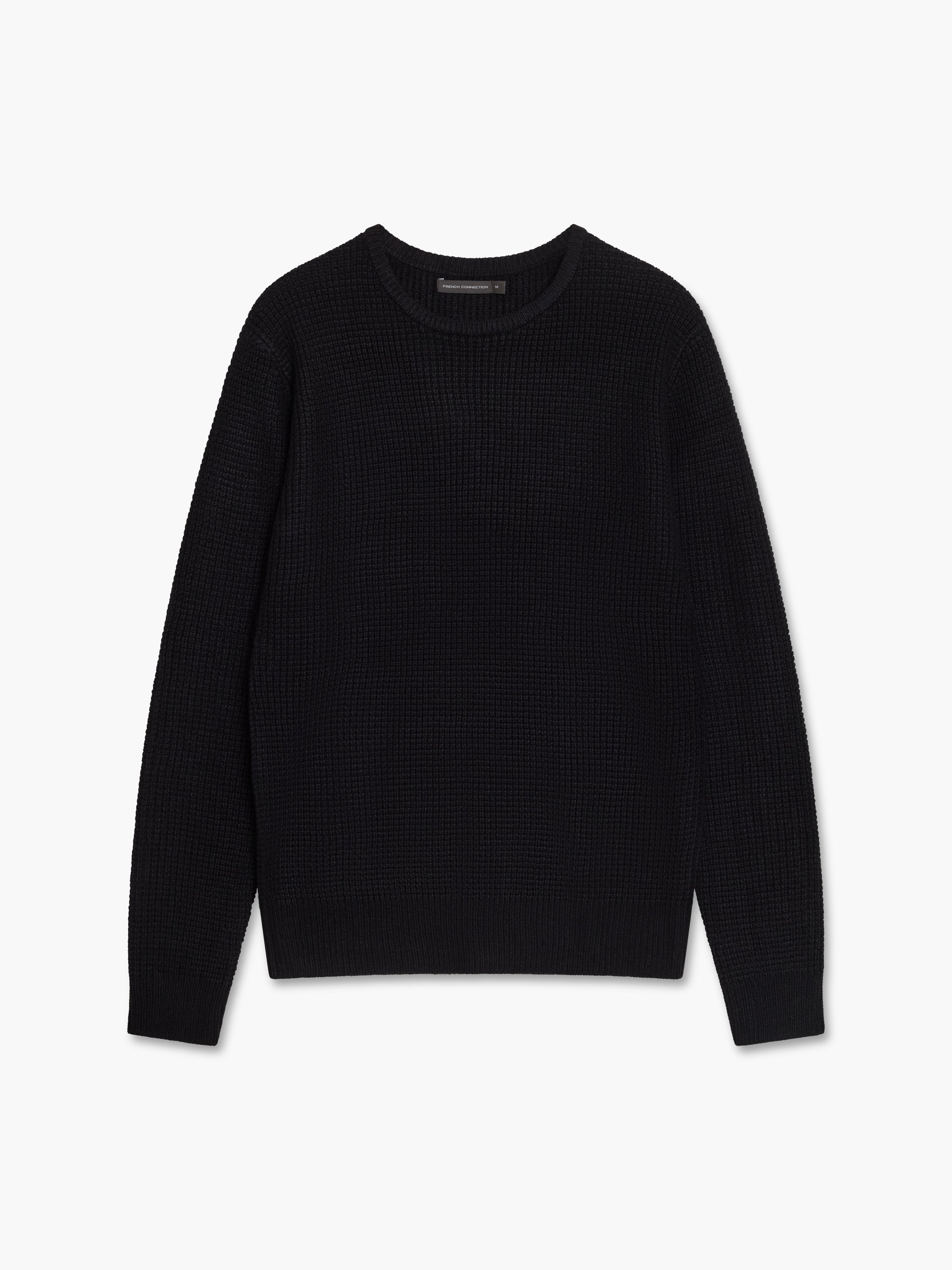 Waffle Knit Crew Neck Jumper
