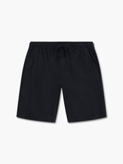 Black Linen Drawstring Shorts