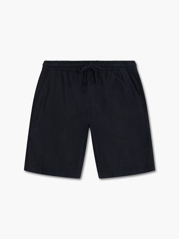 Black Linen Drawstring Shorts