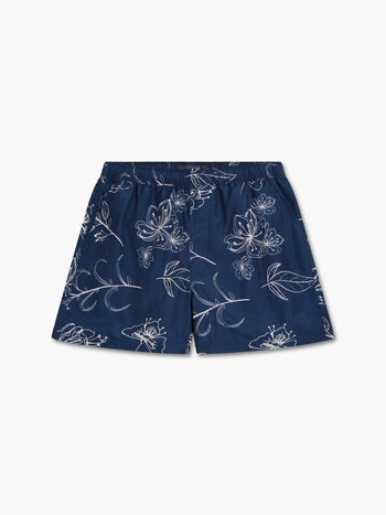 Navy Floral Swim Shorts