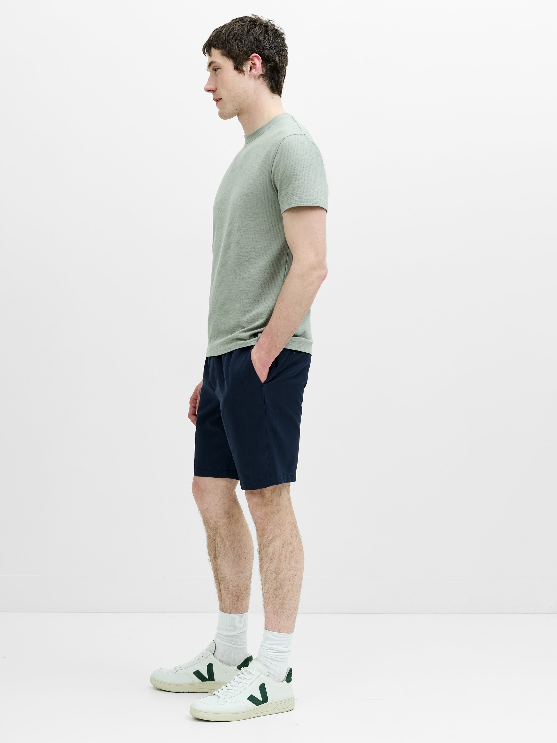 Casual Comfort Drawstring Navy Shorts