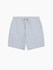 Seersucker Blue Striped Drawstring Shorts