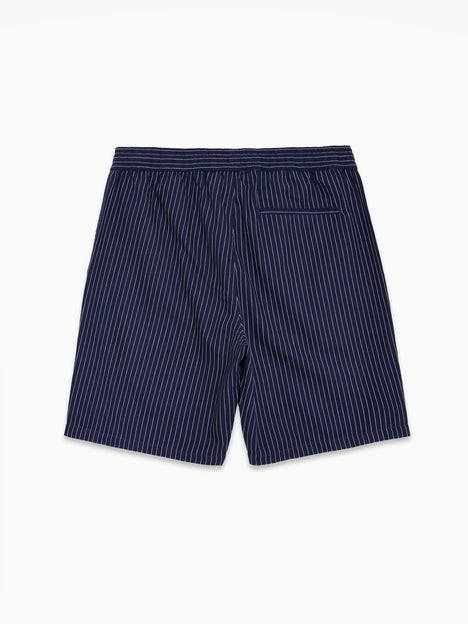 Twill Navy Blue Striped Shorts