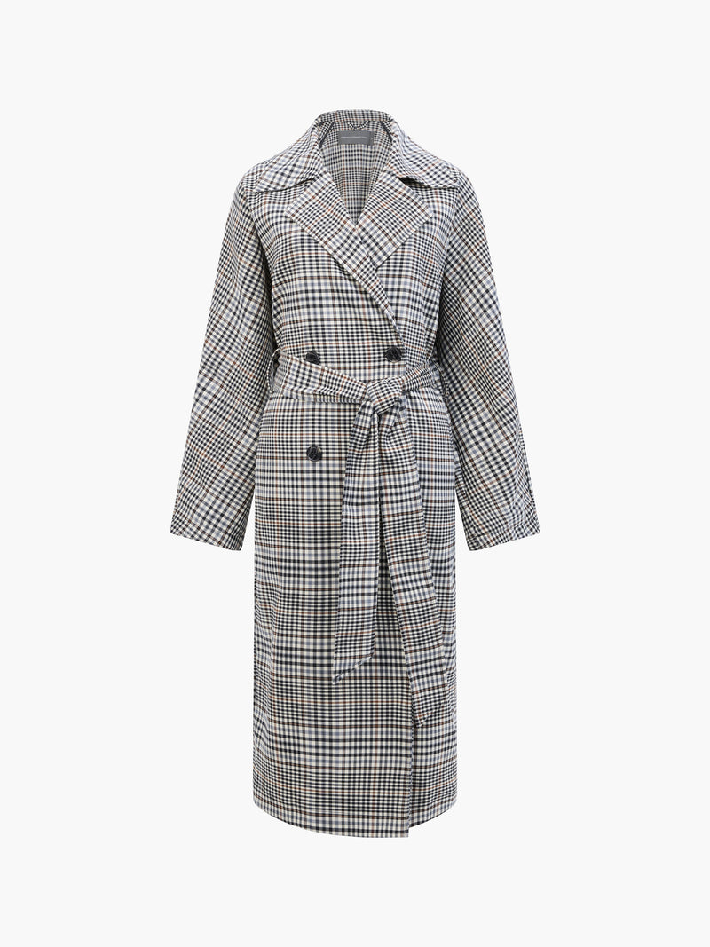 Check Trench Coat