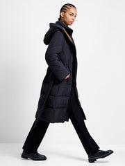 Minnie Belted Long Sleeve Hooded Coat