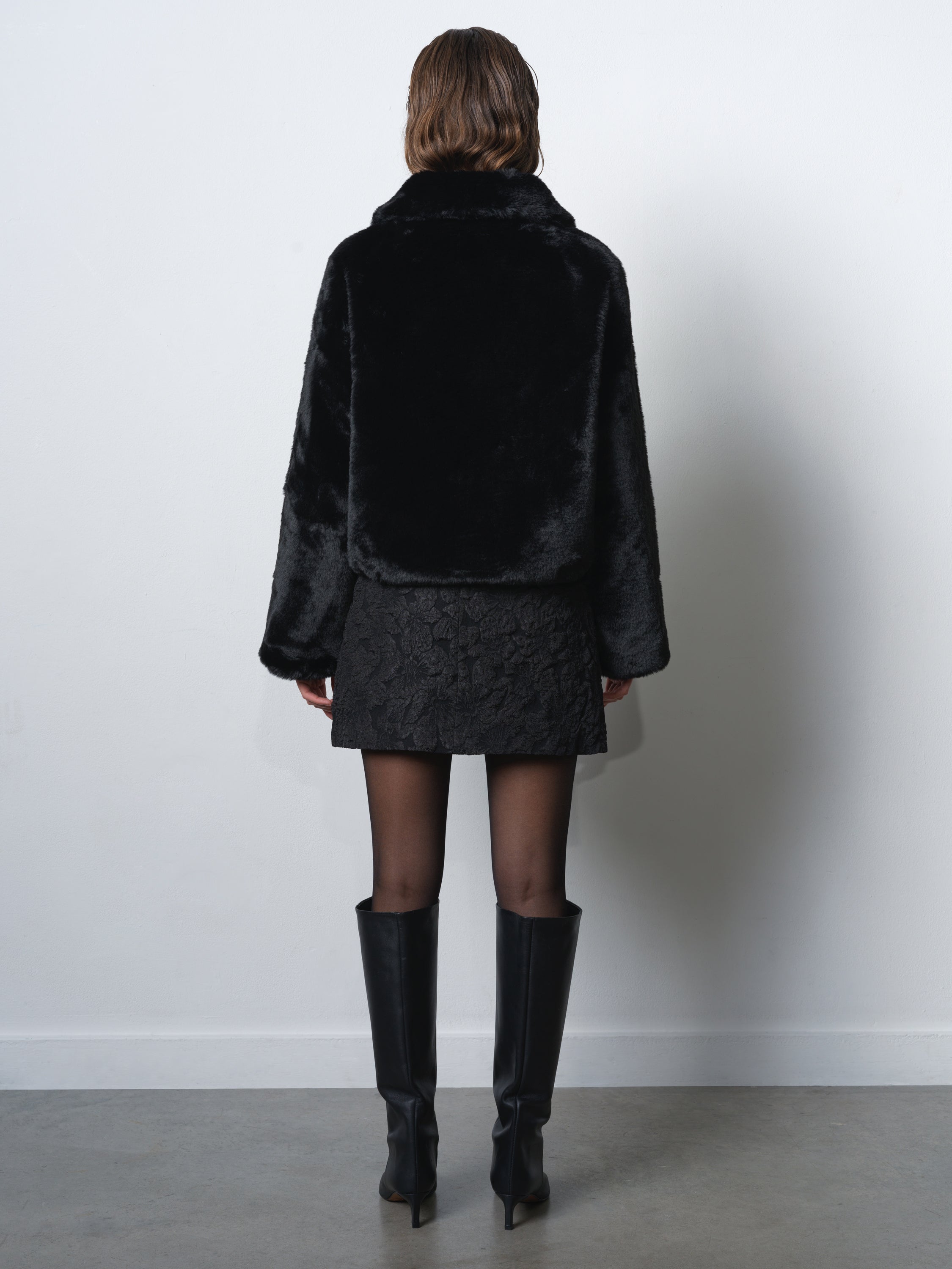 Theresa Faux Fur Diamante Short Coat