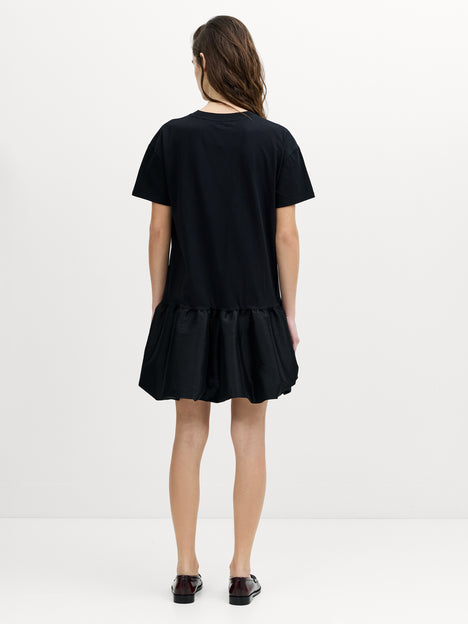 Sivine Bubble Hem Black Mini Dress