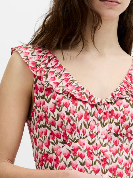 Tula Eco Floral Frill V-Neck Tea Dress
