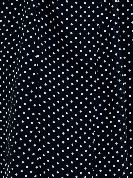 Black and White Polka Dot Sleeveless Tea Dress