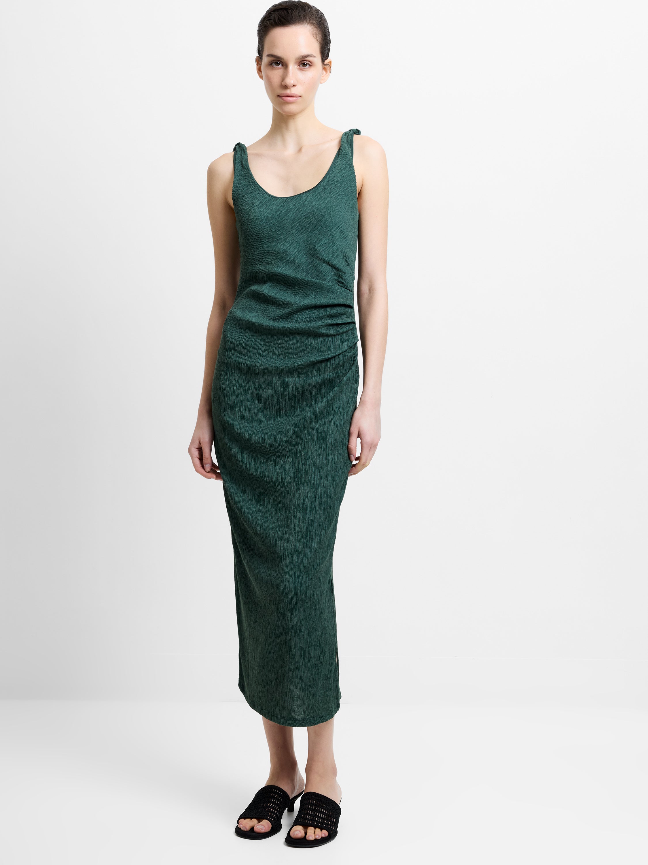 Trixie Textured Knot Strap Midi Dress