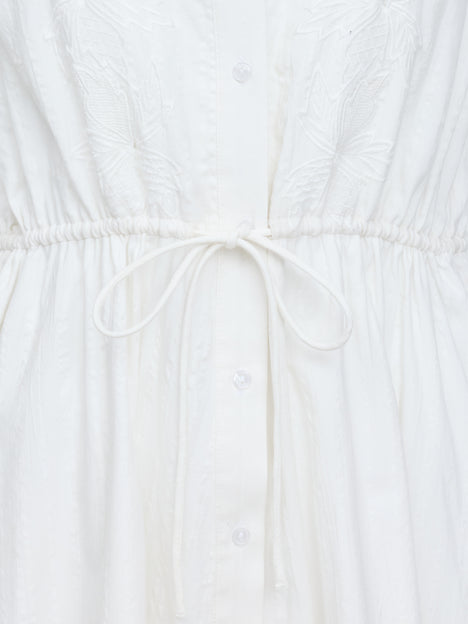 Barnet Cotton Embroidered Striped Mini Dress