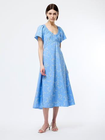 Daniella Faron Drape V Neck Midi Dress