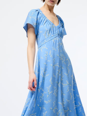 Daniella Faron Drape V Neck Midi Dress