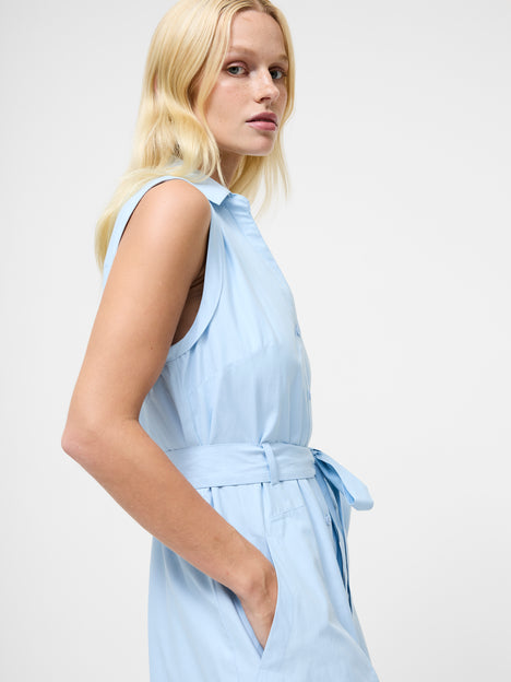 Era Poplin Sleeveless Belted Midaxi Dress