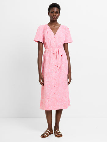 Bernice V-Neck Button-Through Midi Dress