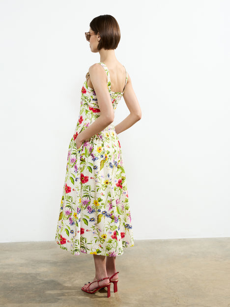 Monica Barletta Floral Midi Dress