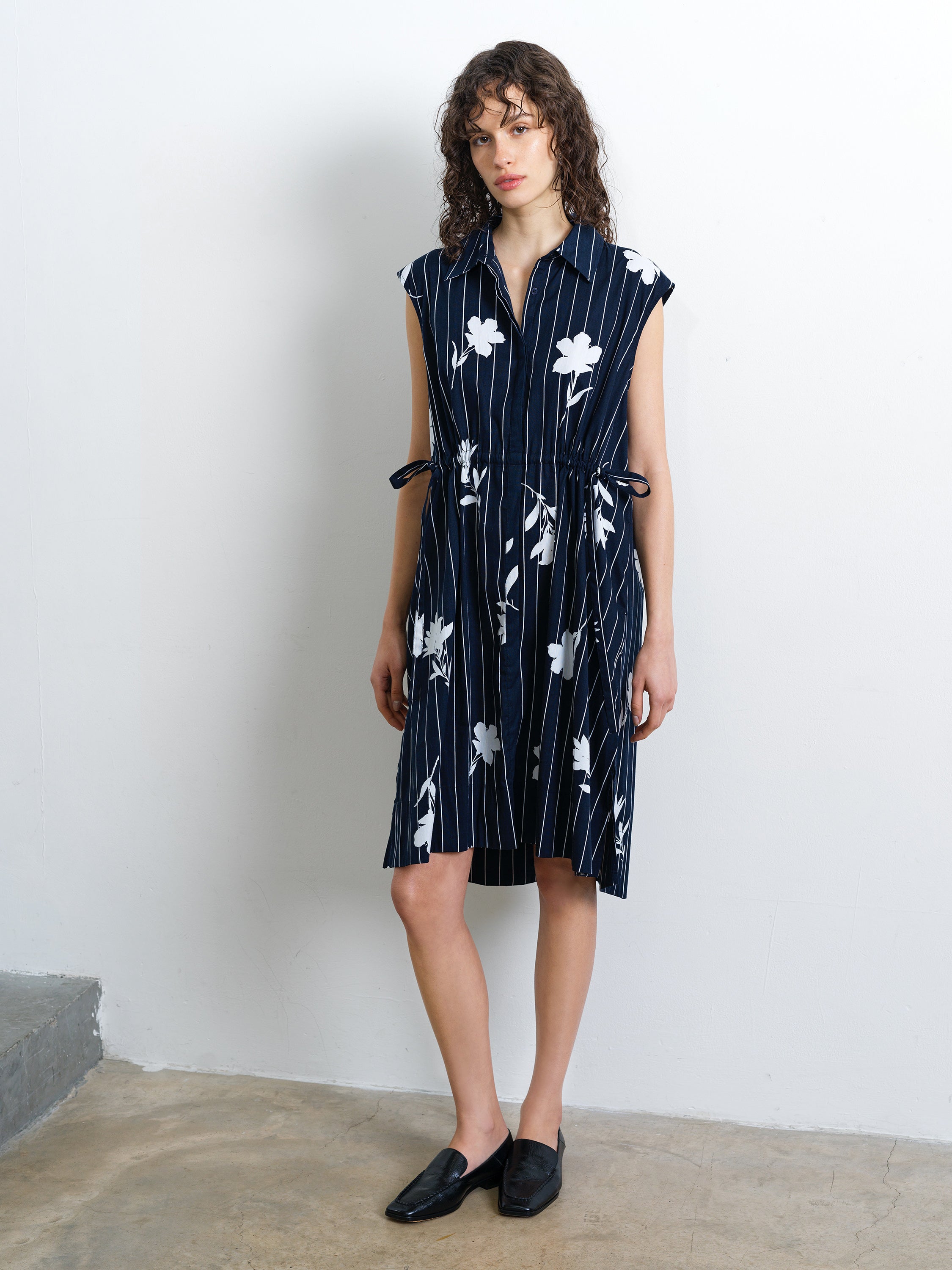 Cambria Cotton Sleeveless Drawstring Dress