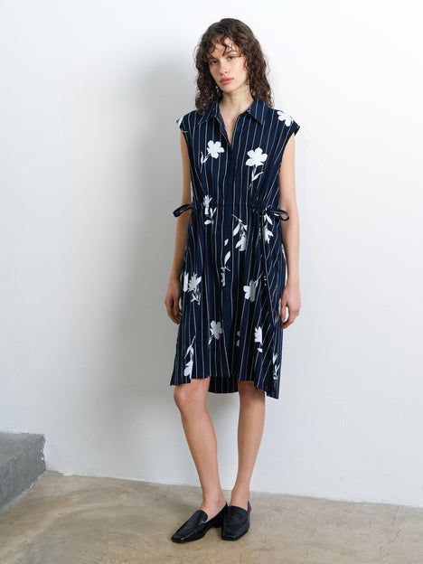 Cambria Cotton Sleeveless Drawstring Dress