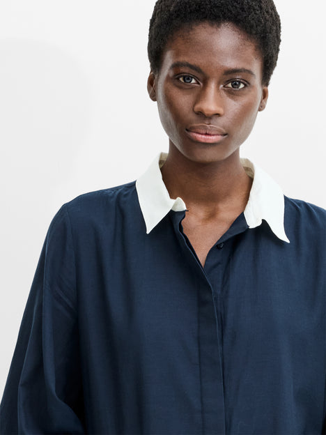 Monica Voile Voluminous Shirt Dress