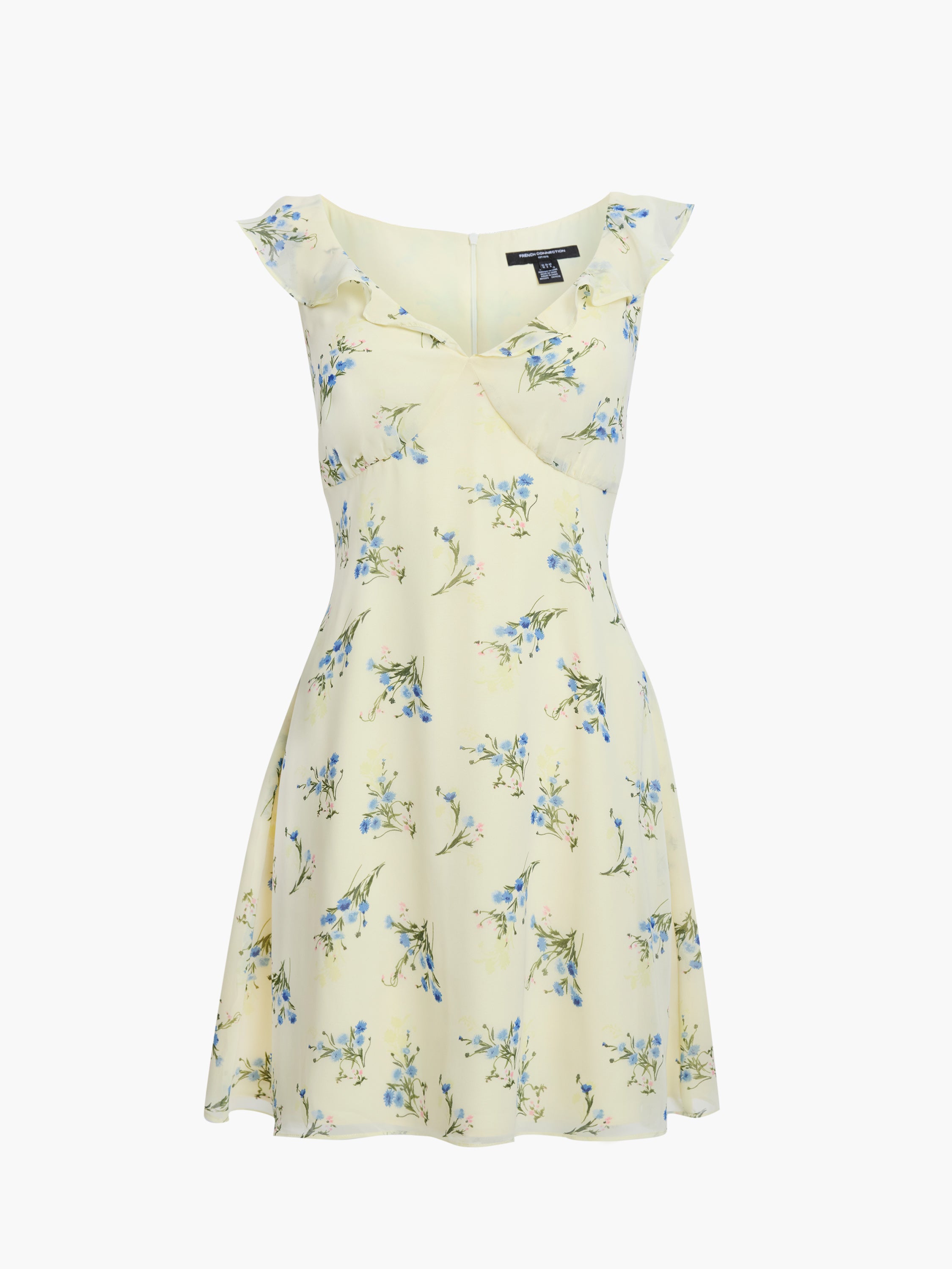 Marina Silky Floral Pastel Green Mini Dress