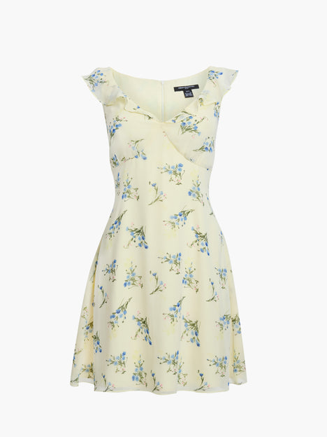 Marina Silky Floral Pastel Green Mini Dress