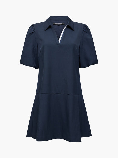 Salma Suiting Puff Sleeve Pleated Mini Dress