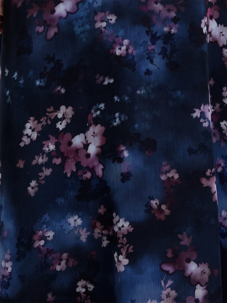 Clara Floral V Neck Puff Sleeve Midi Smock Dress