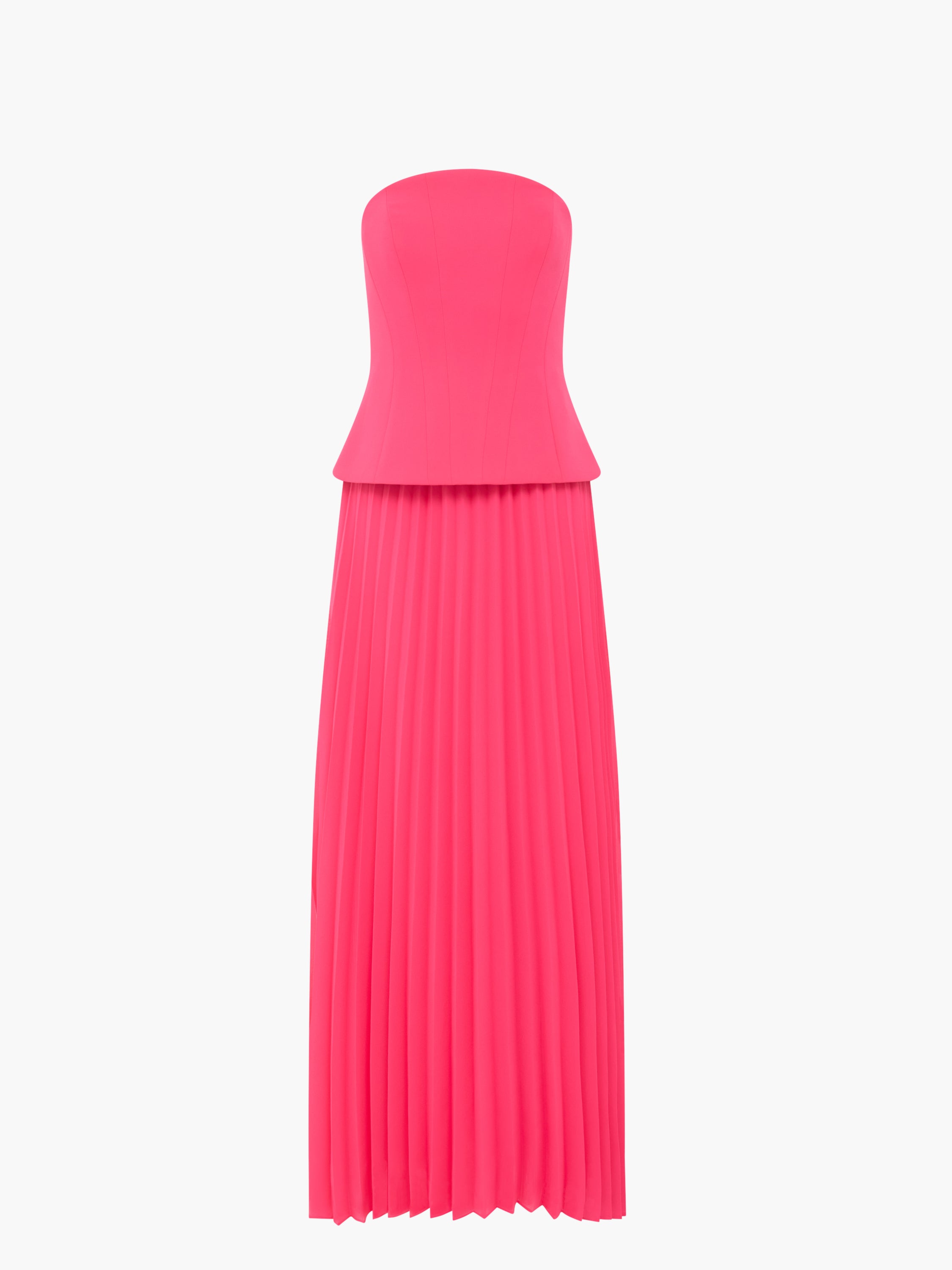 Tiana Corset Pleated Pink Maxi Dress
