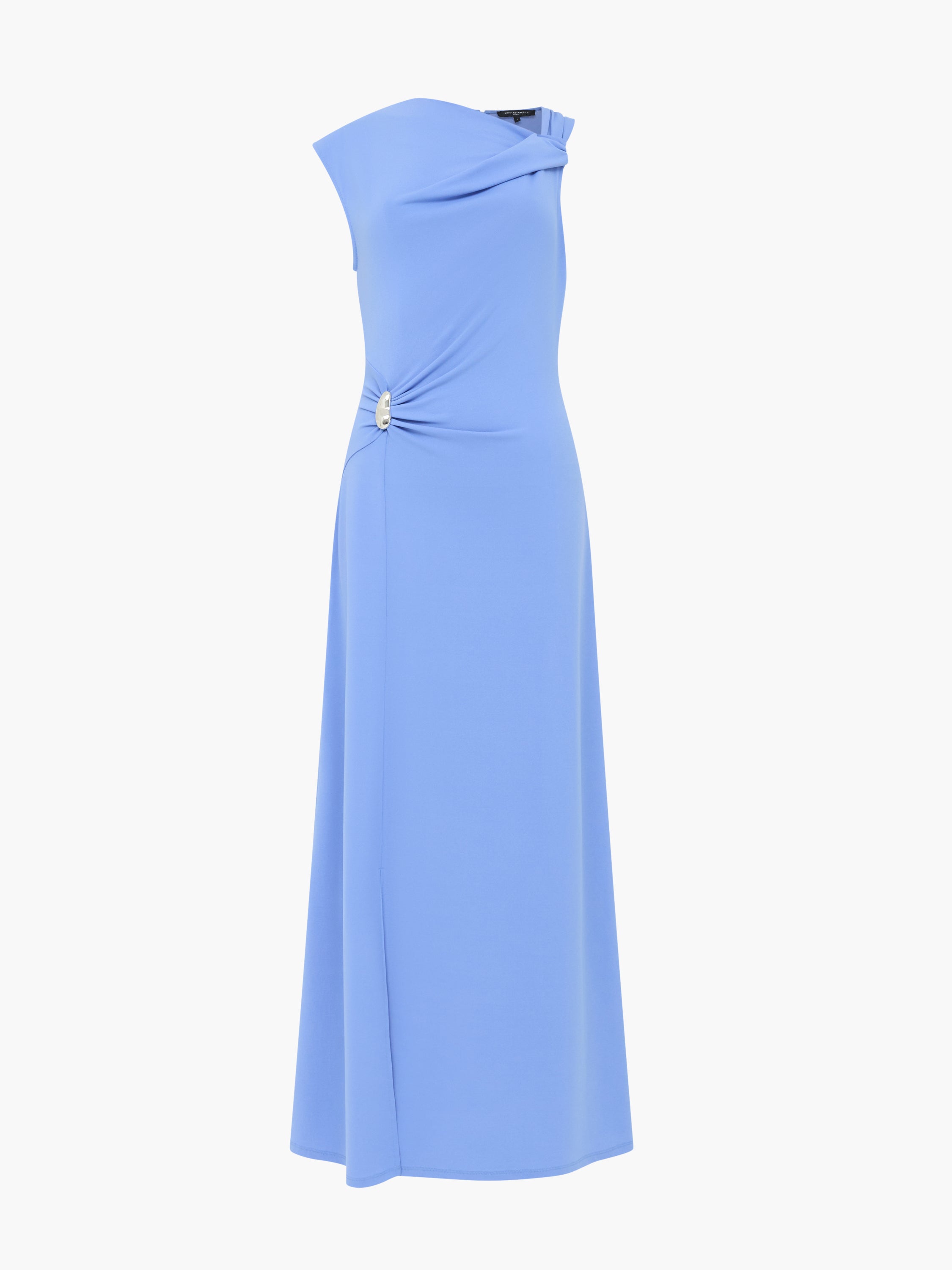 Pascha Jersey Draped Trim Blue Maxi Dress