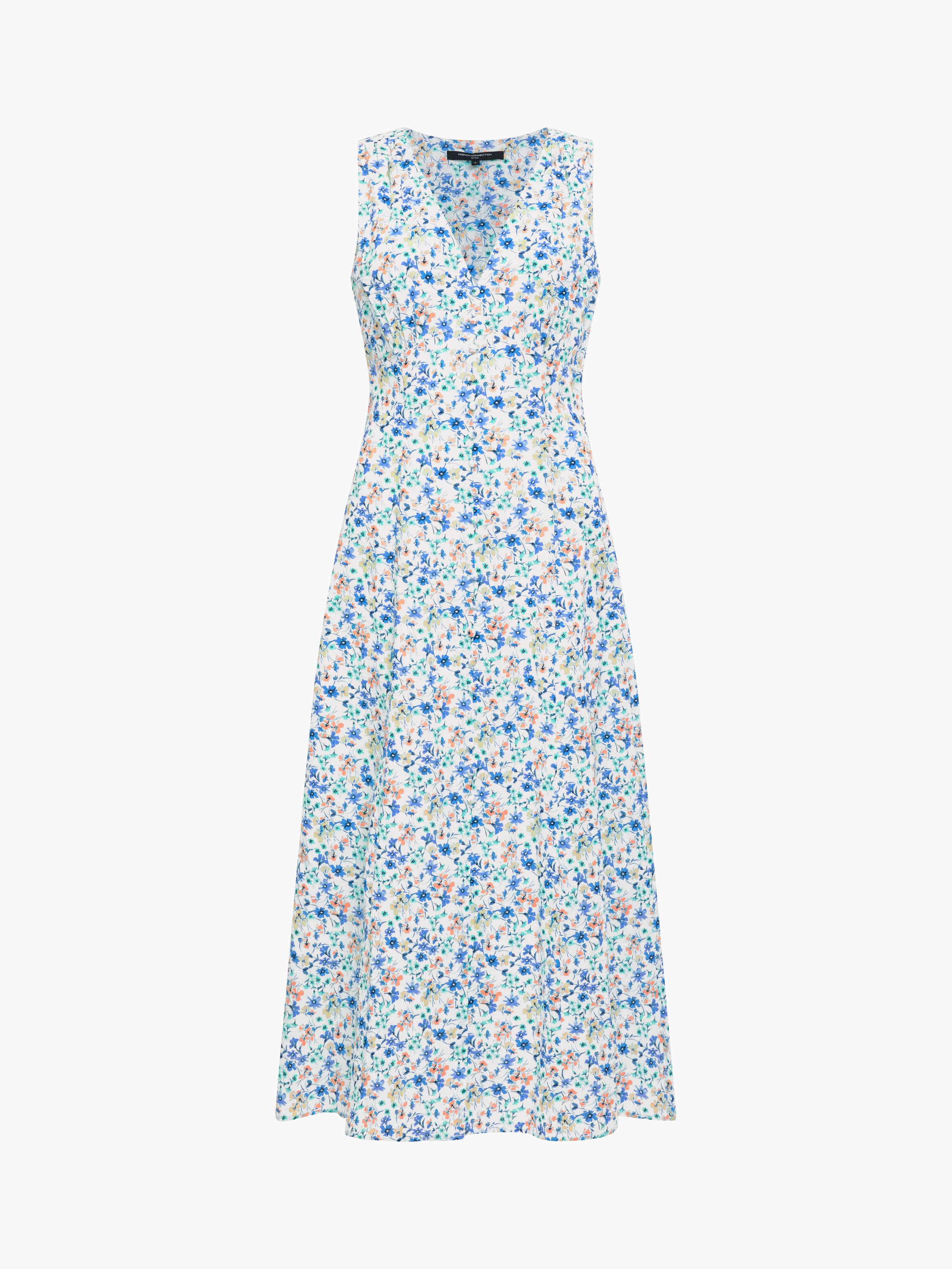 Minnie Sleeveless V-Neck Floral Midi Dress