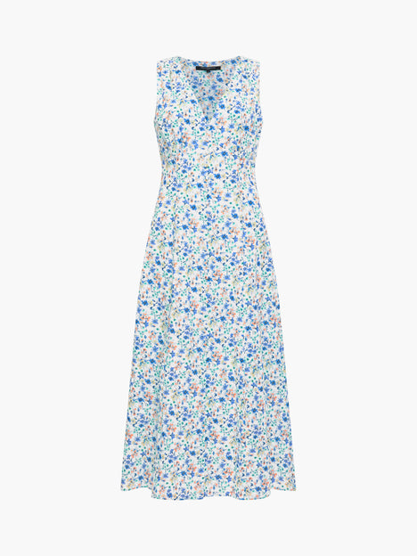Minnie Sleeveless V-Neck Floral Midi Dress