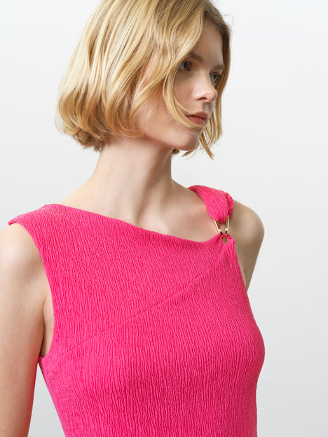 Trixie Soft Textured Pink Midi Dress