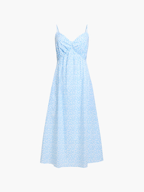 Rhodes Poplin Floral A-Line Midi Dress