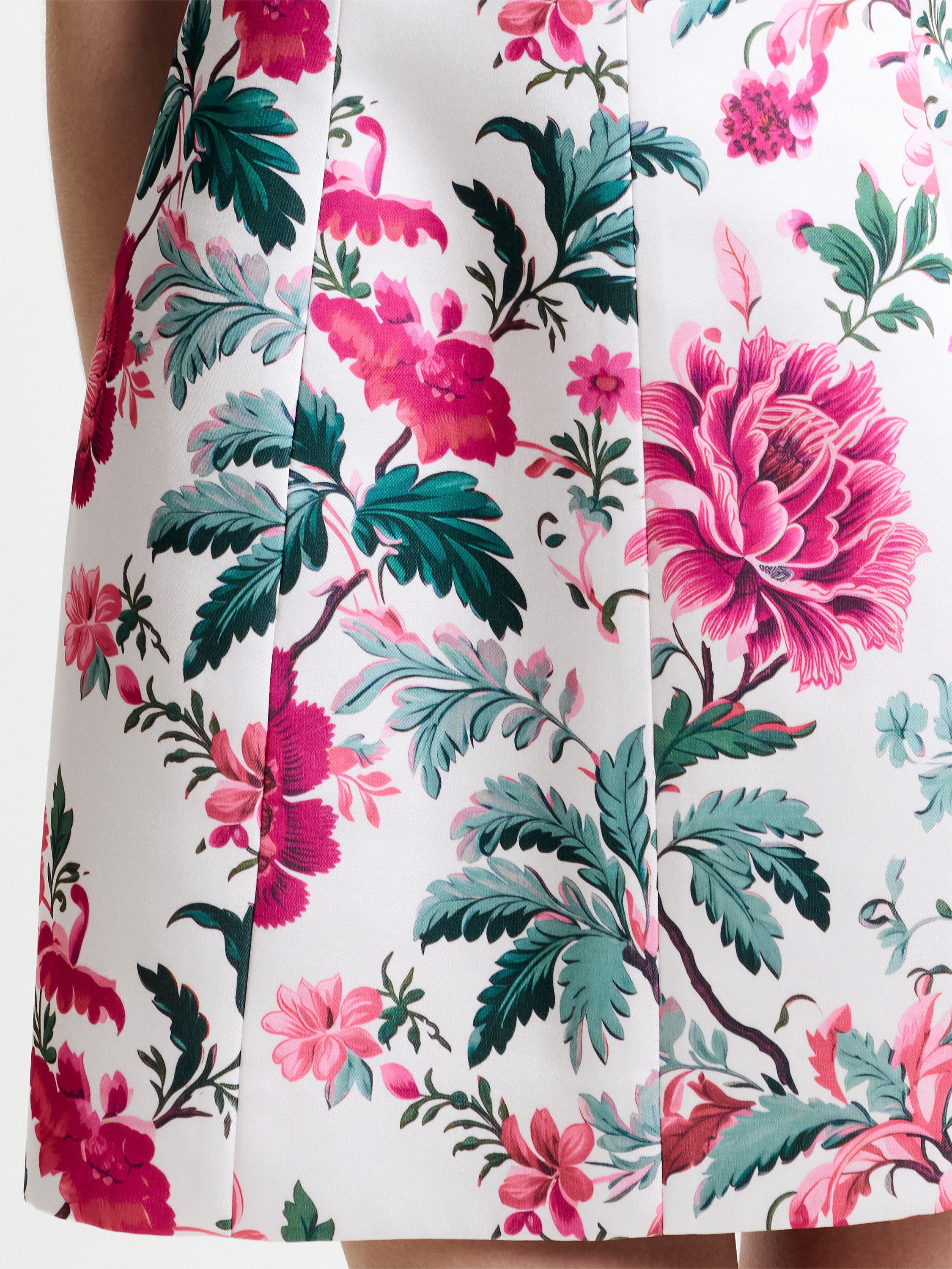 York Satin Pink Floral Print Mini Dress