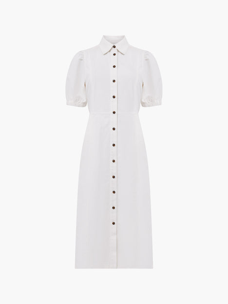 Chambray Denim Button Through Shirt Dress