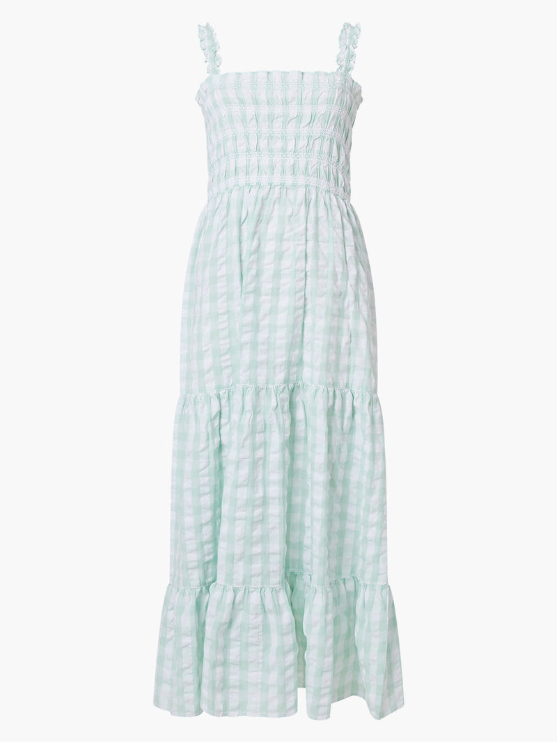 Birch Seersucker Smocked Midaxi Dress