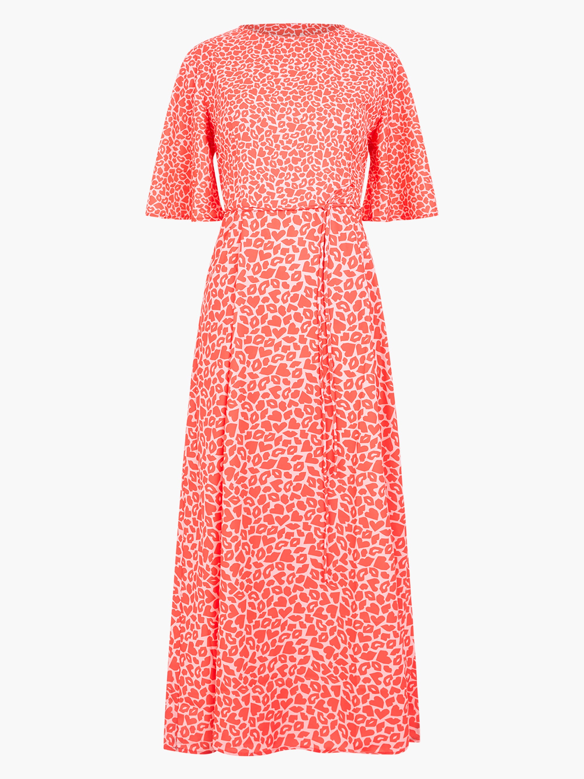 Kiss Print Angel Sleeve Dress