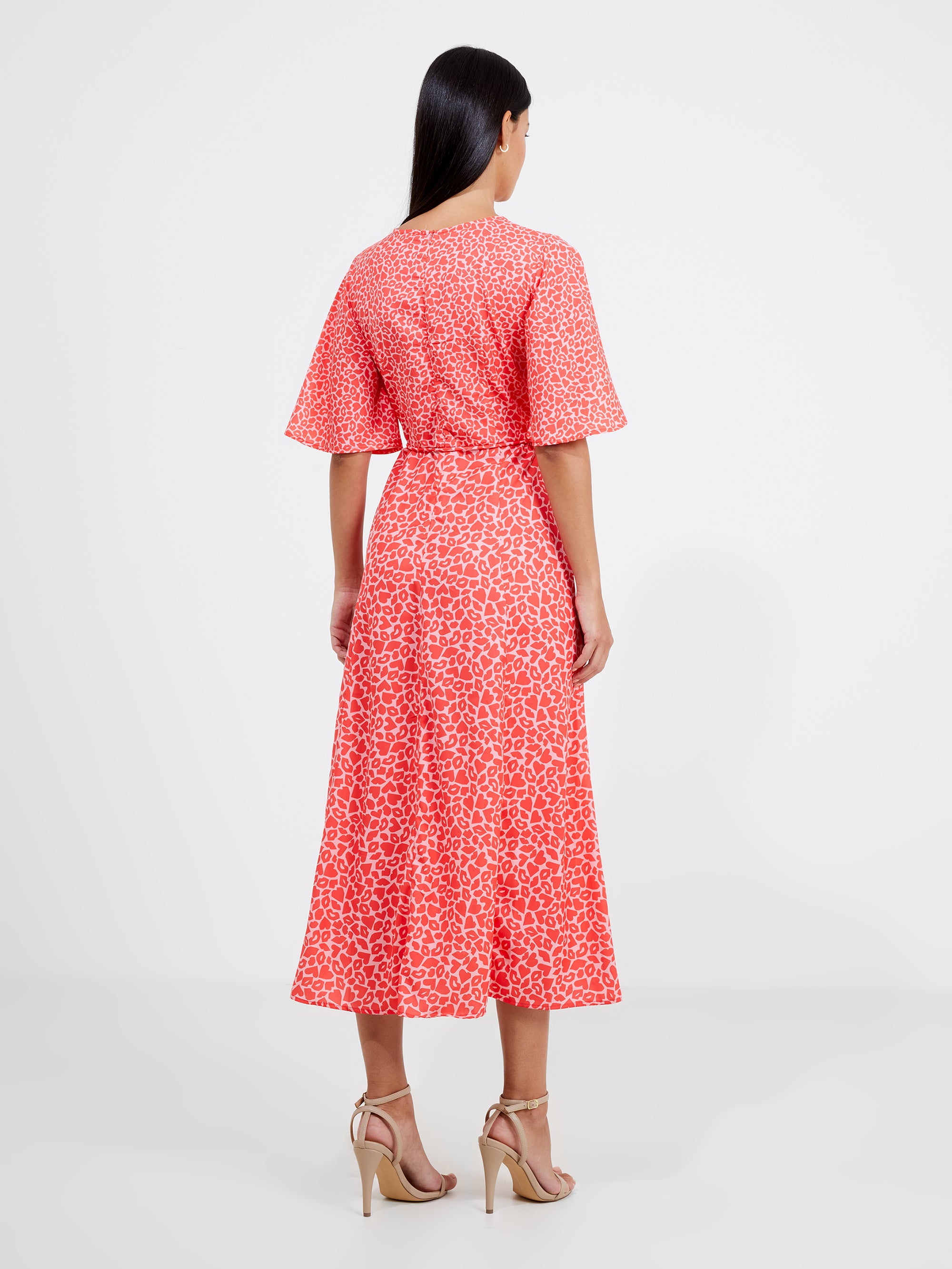 Kiss Print Angel Sleeve Dress