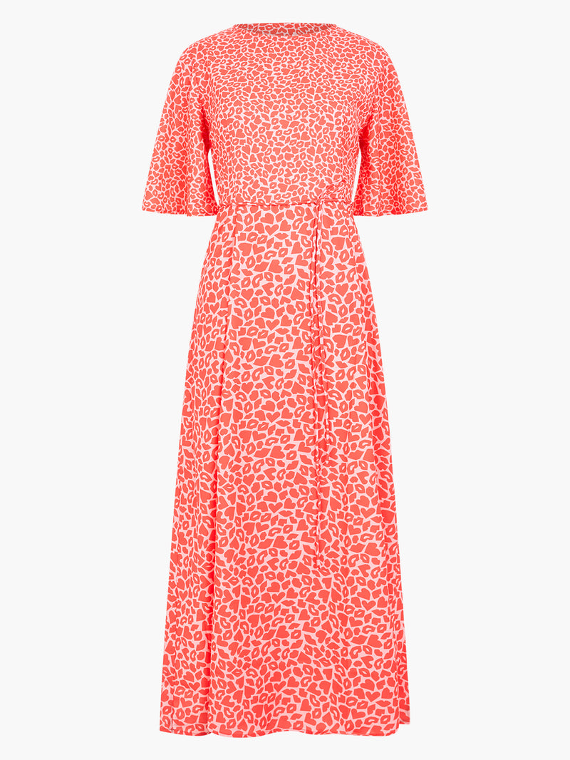 Kiss Print Angel Sleeve Dress