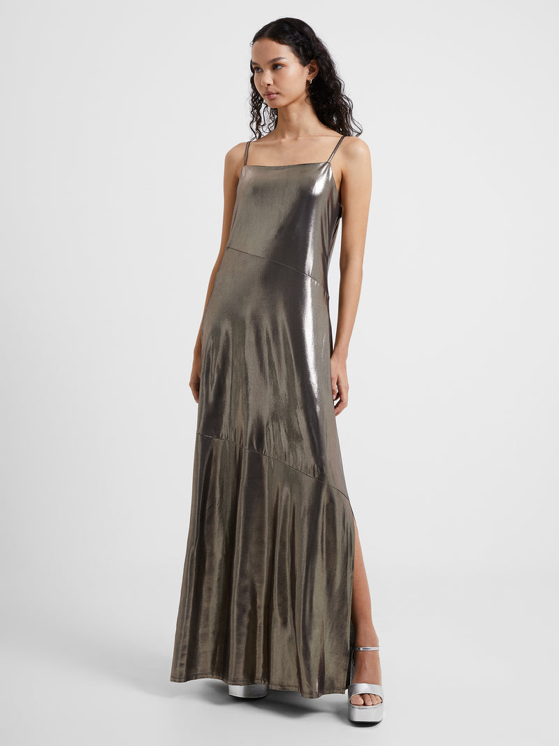 Ronja Liquid Metal Maxi Slip Dress