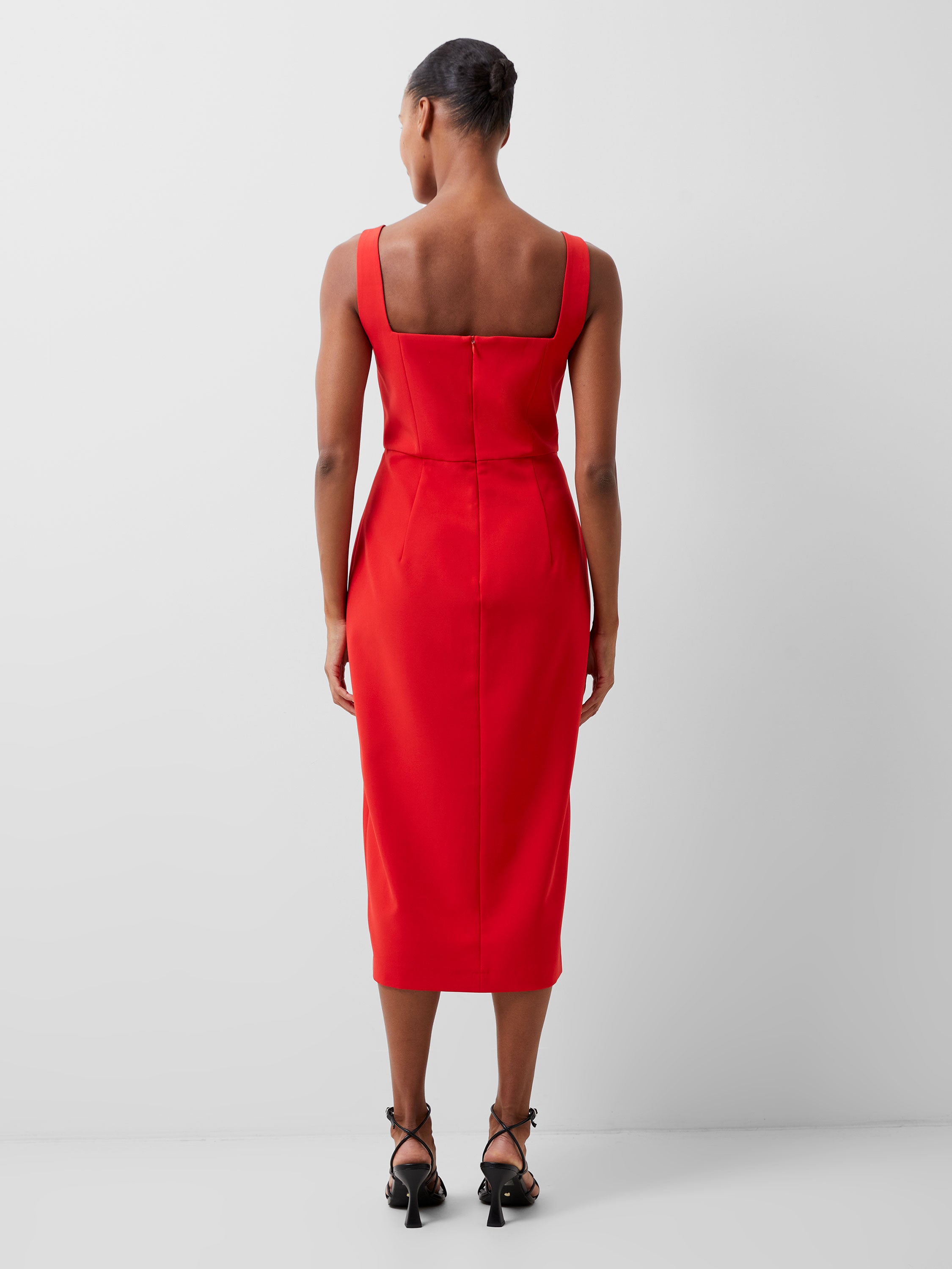 Echo Crepe Keyhole Midi Dress