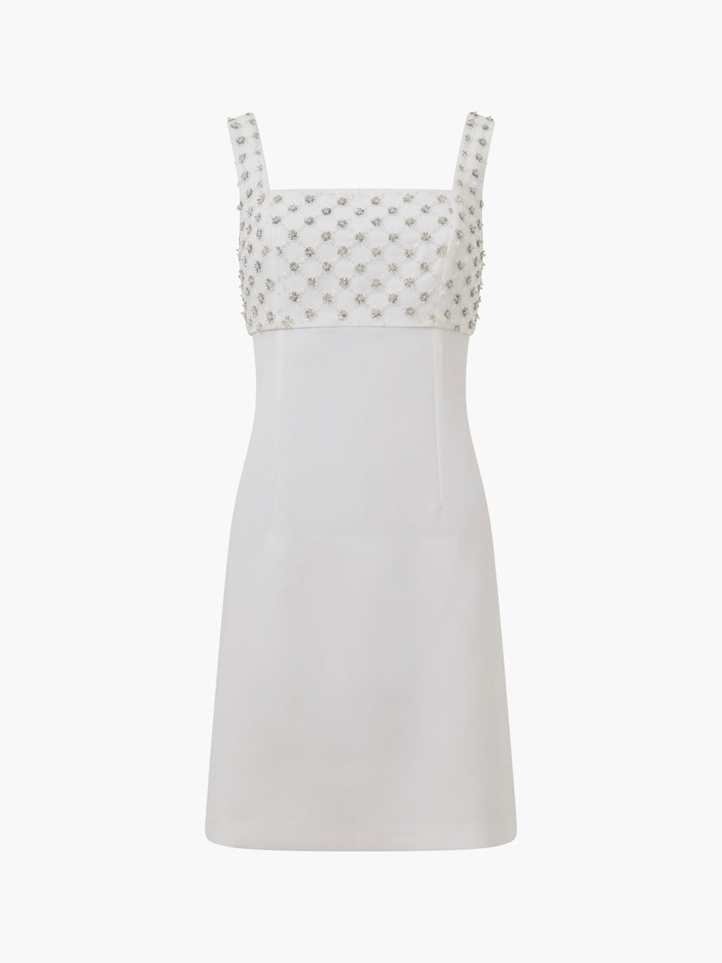 Embroidered Darcy Crepe Mini Dress