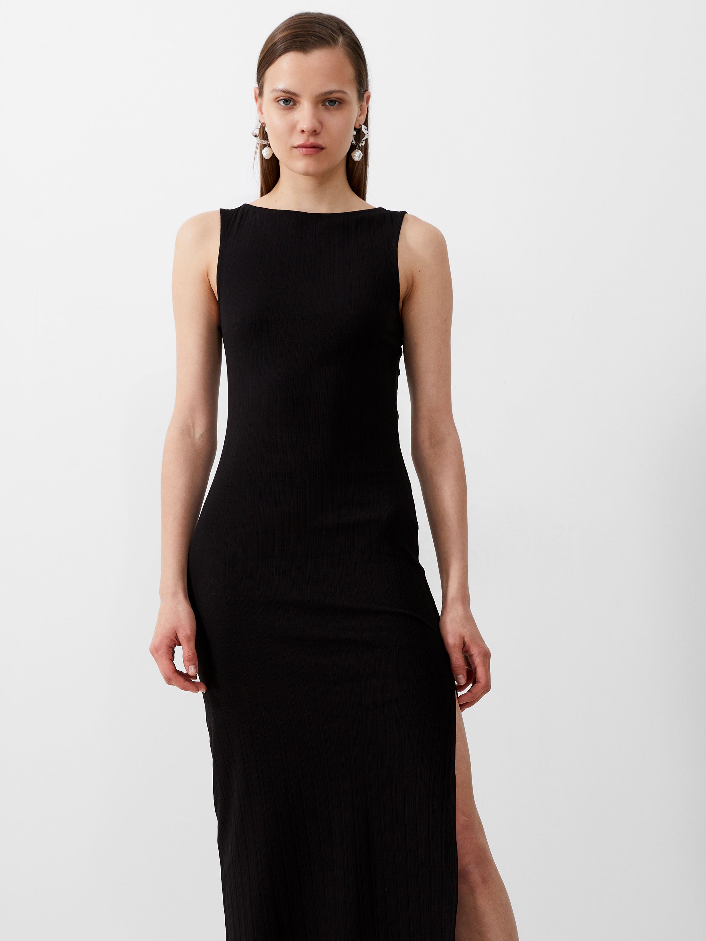 Sasia Boat Neckline Rib Dress