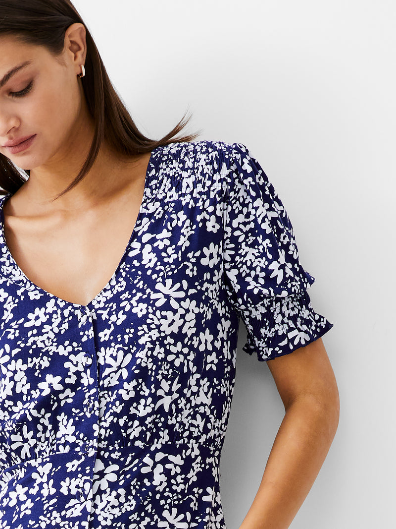 Florale Button-Through Midi Dress