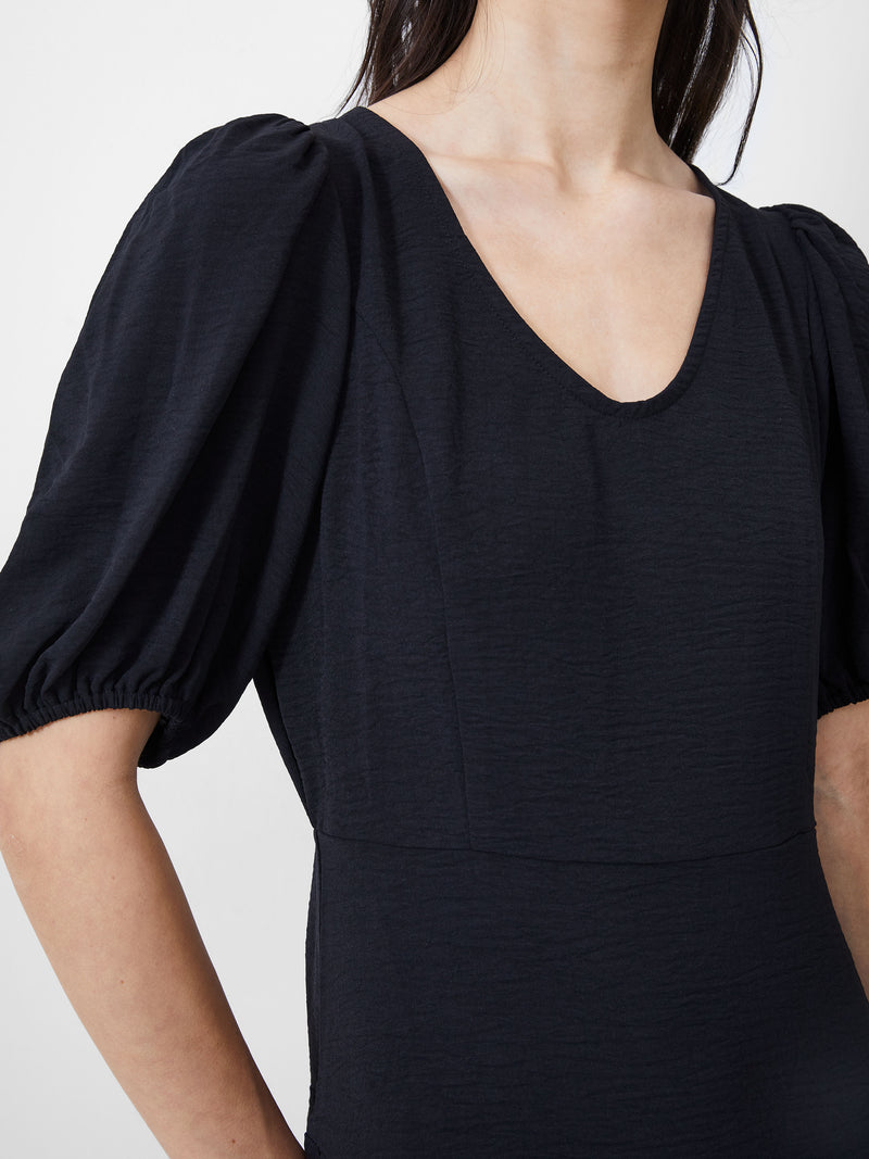 Vee Tiered Crinkle Mini Dress