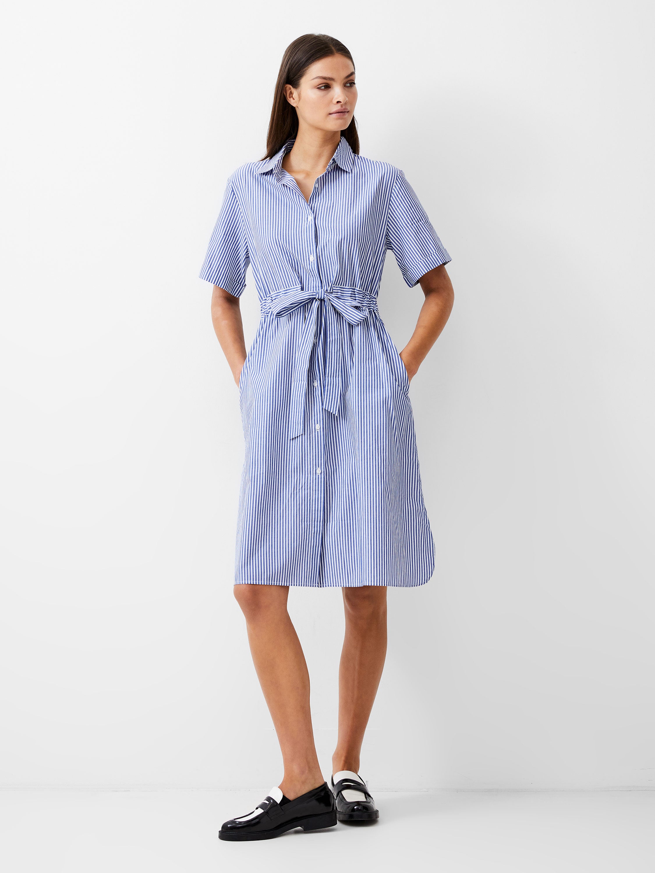 Stripe Poplin Shirt Dress