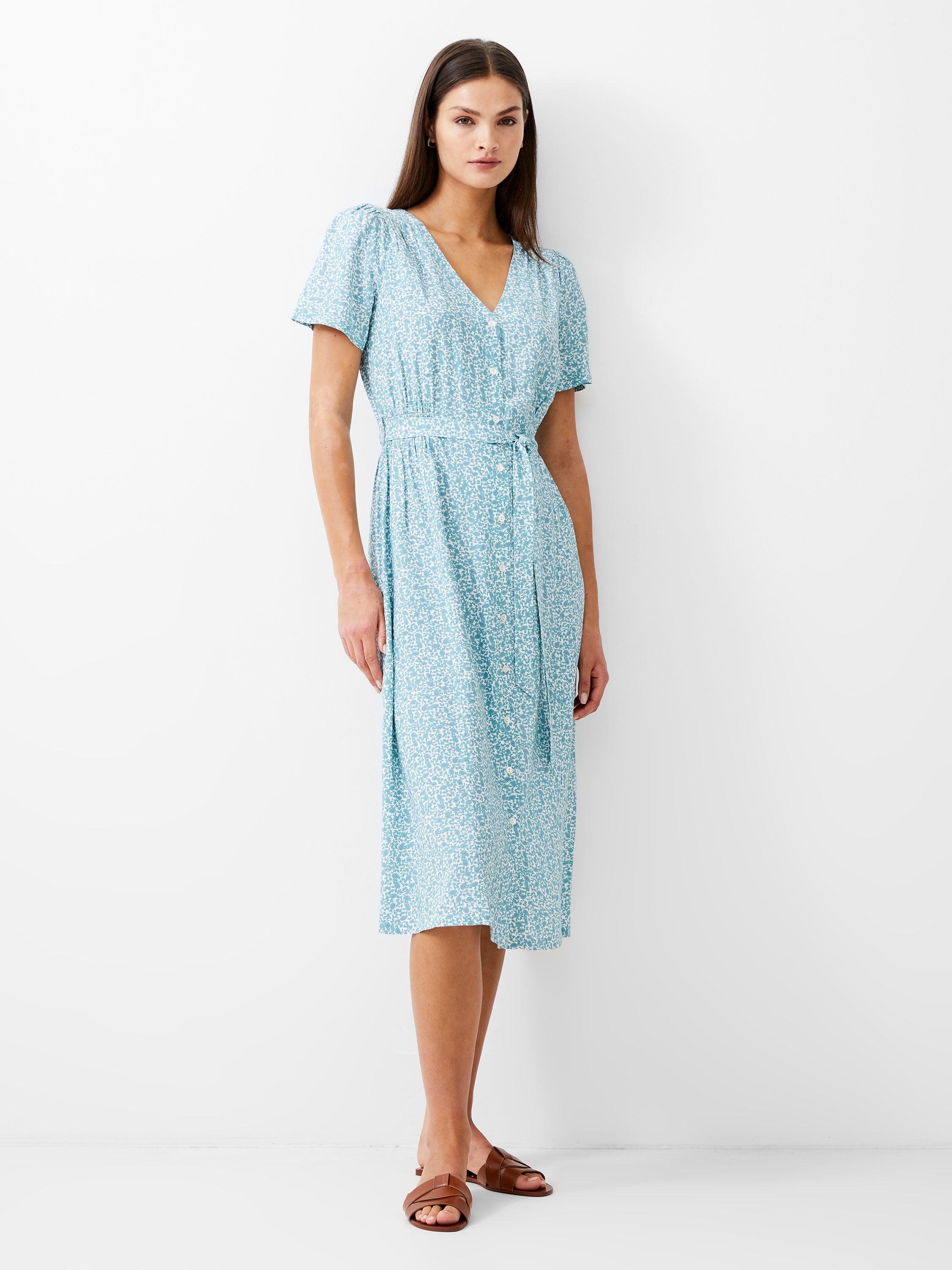 Breya Button Midi Dress