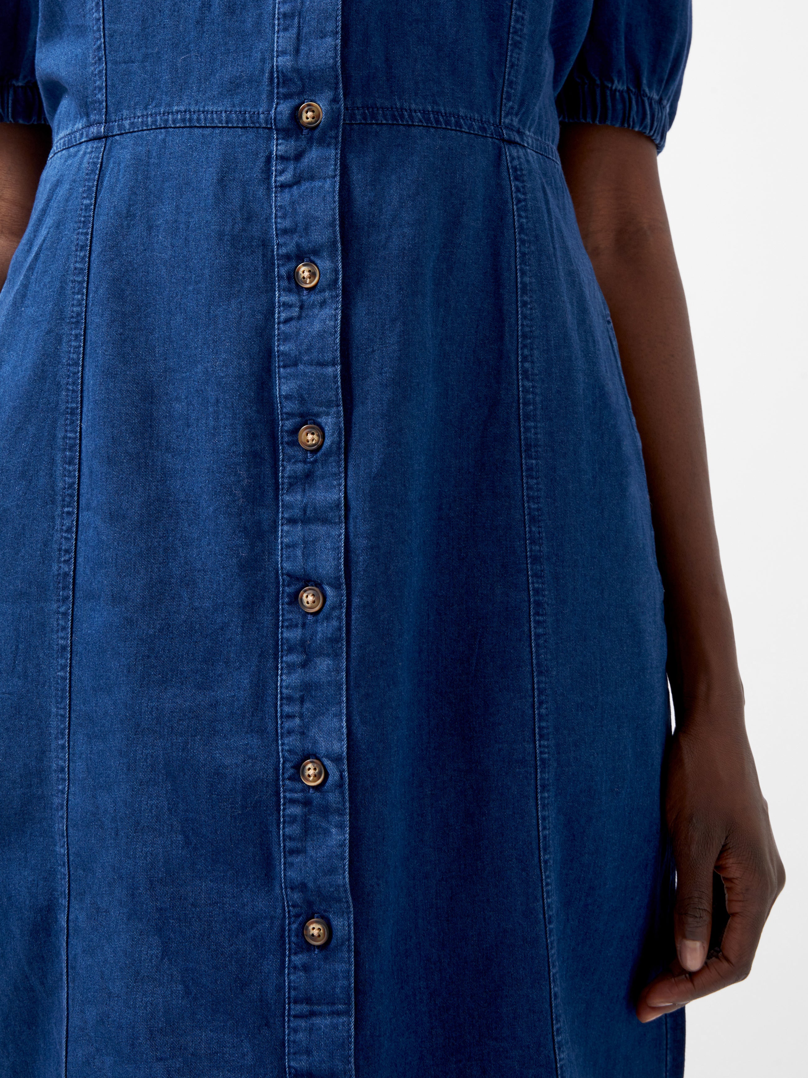 Chambray Button Through Shirt Dress
