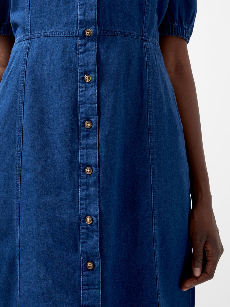 Chambray Button Through Shirt Dress